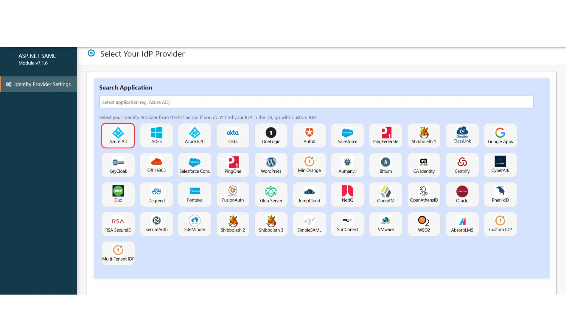 ASP.NET Core SAML SSO using Azure AD as IDP - Add New IDP