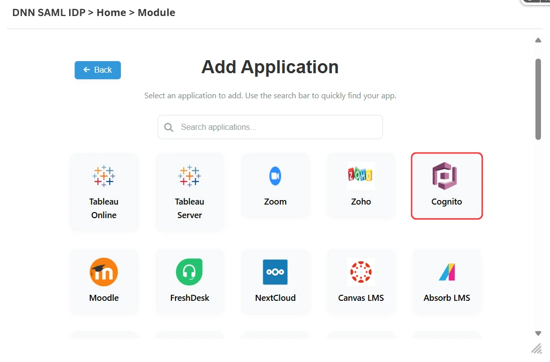DNN SAML IDP - AWS Cognito