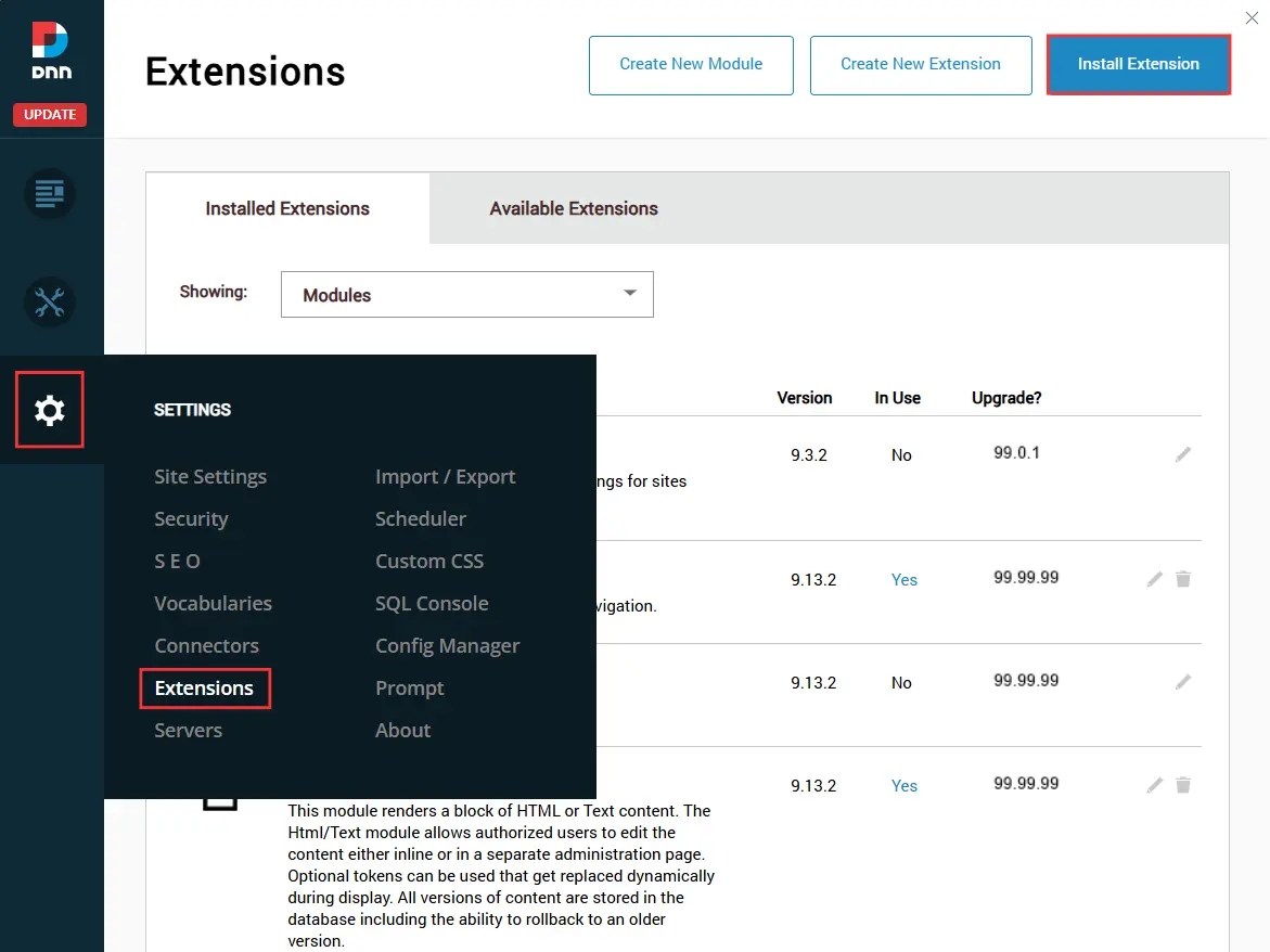 DNN SAML IDP - Install Extension