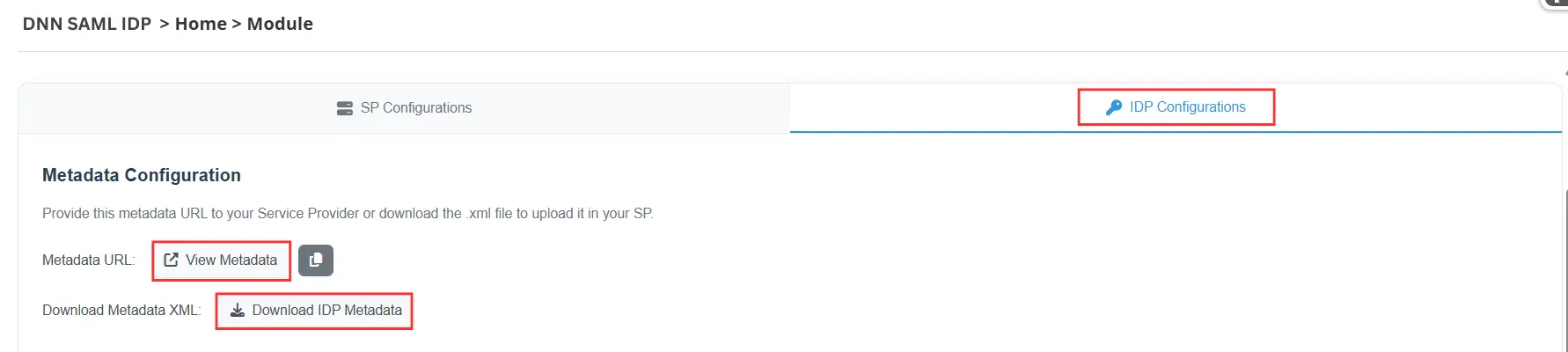 DNN SAML IDP Metadata