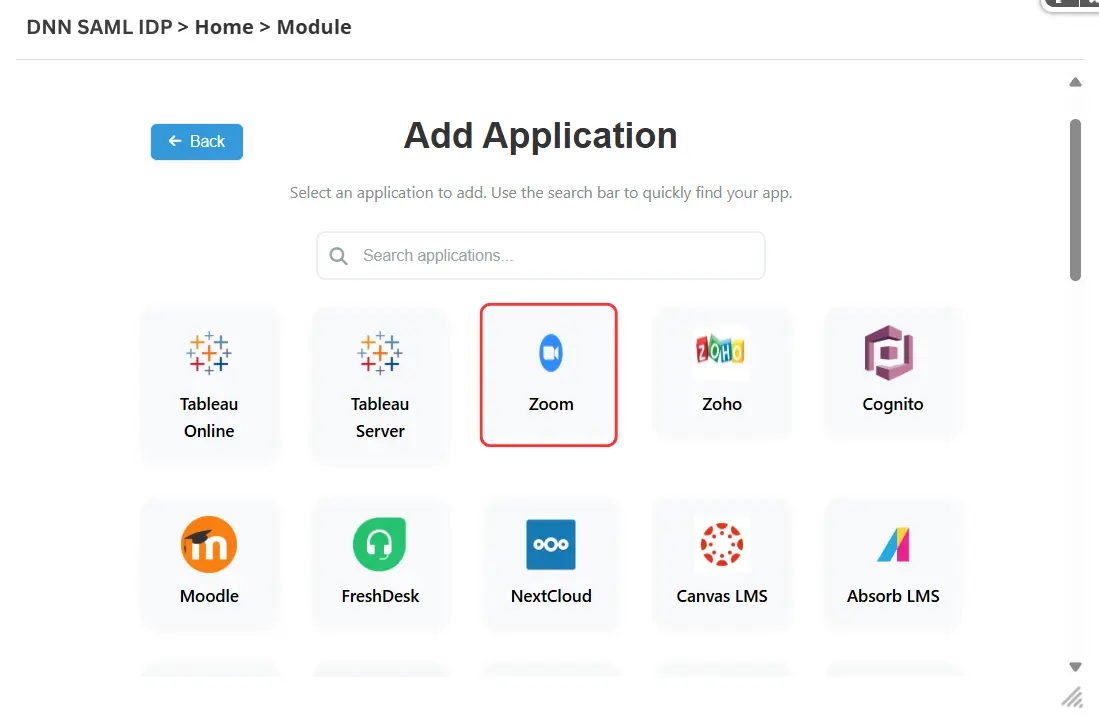 DNN SAML IDP - Zoom