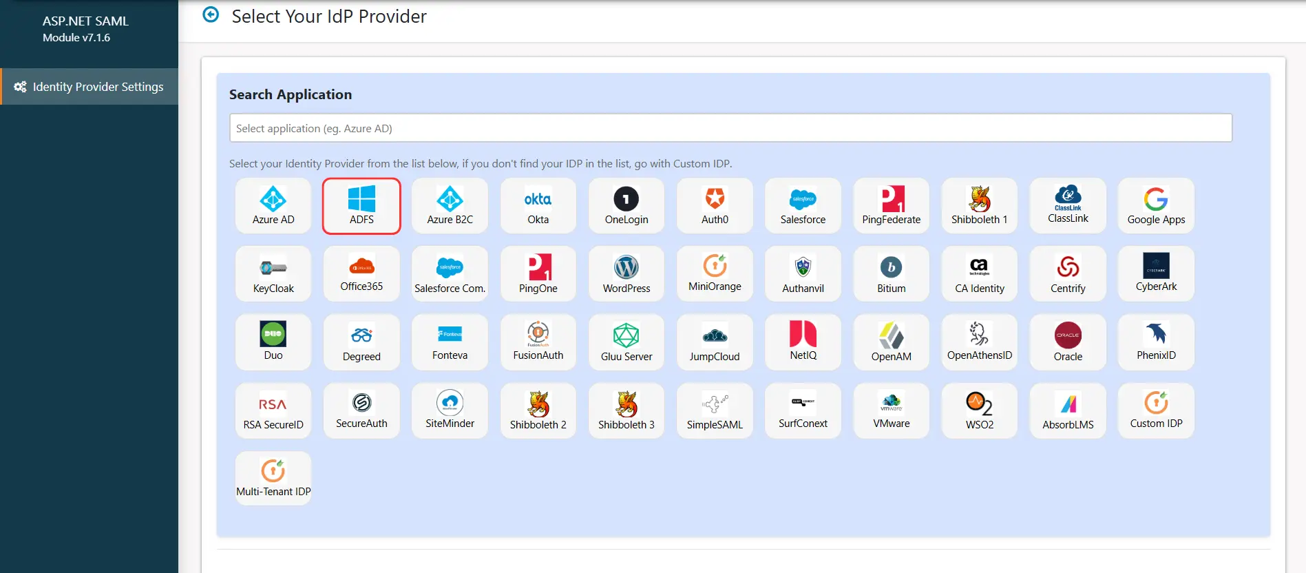 ASP.NET Core SAML SSO using ADFS as IDP - Add New IDP