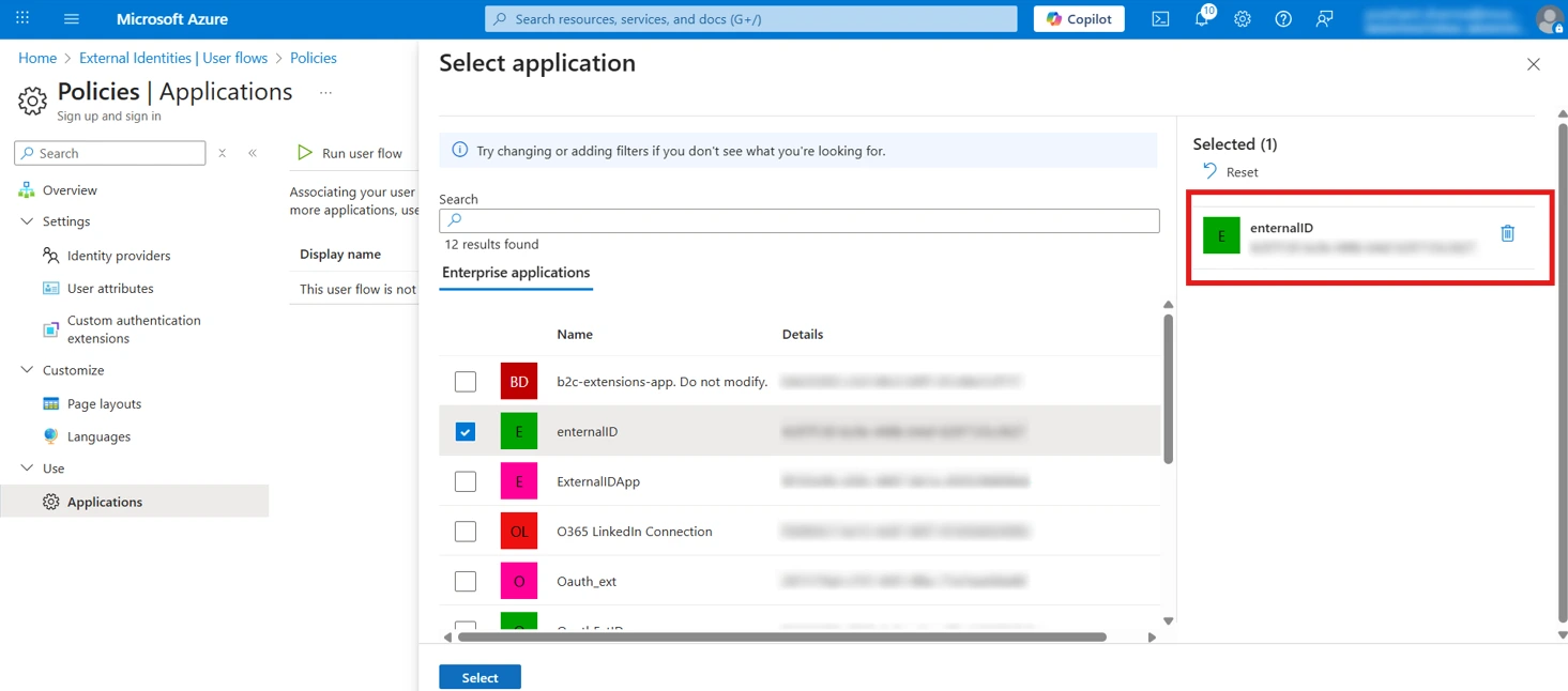 WordPress Entra External ID Single Sign On - Confirm Selection