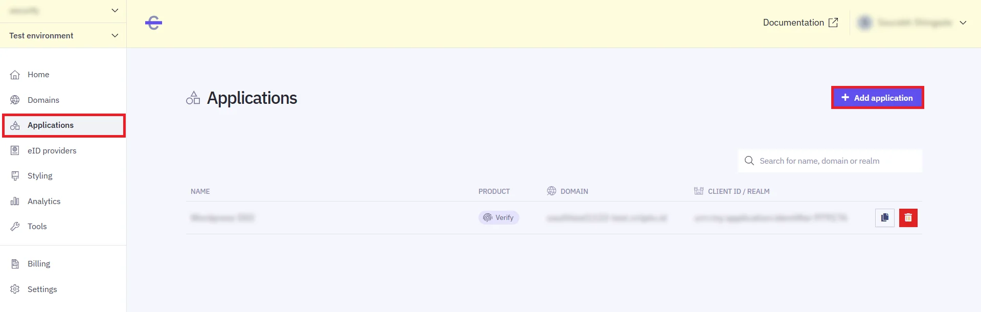 Criipto SSO login - BankId/Mitid login - Add/Connect new application