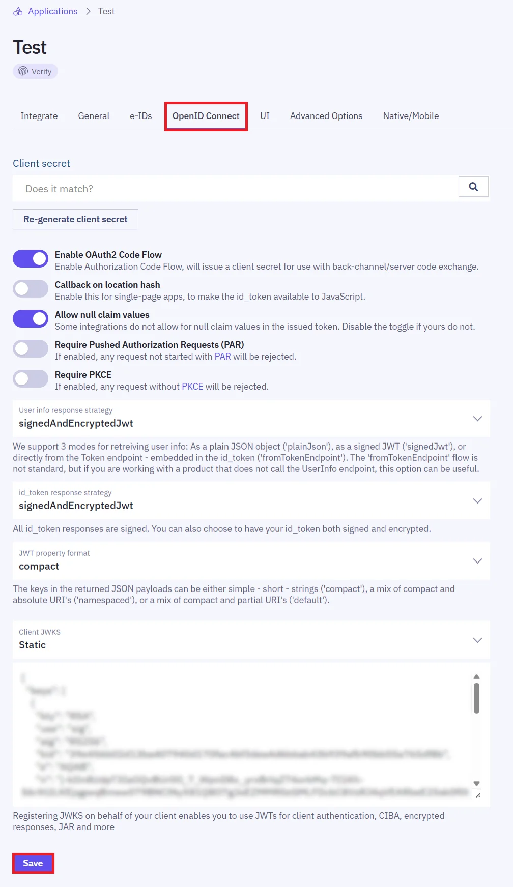 Criipto SSO login - BankID/MitID login - JWKS configuration