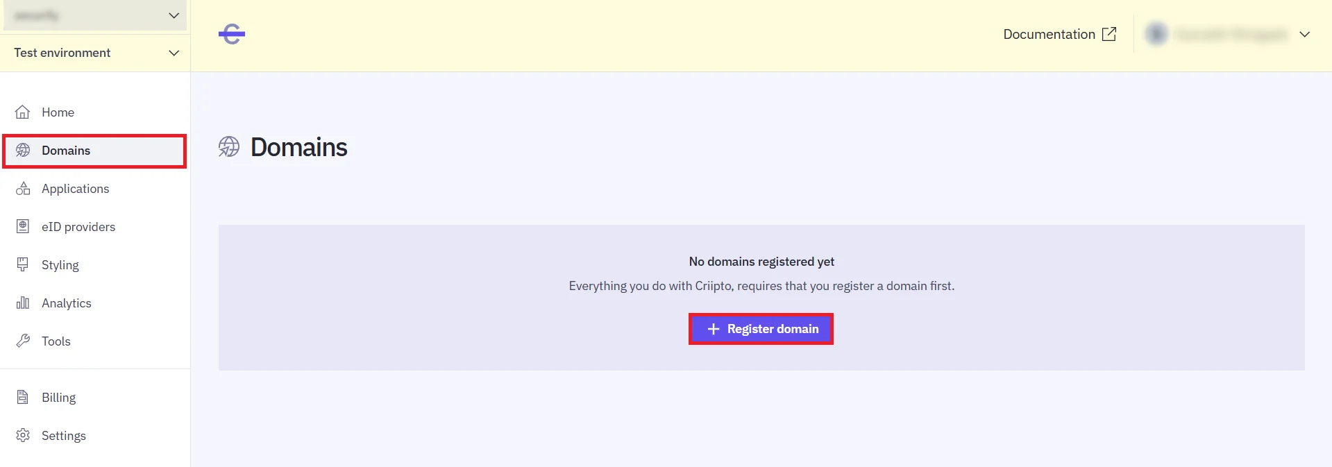 Criipto SSO login - BankId/Mitid login - register domain