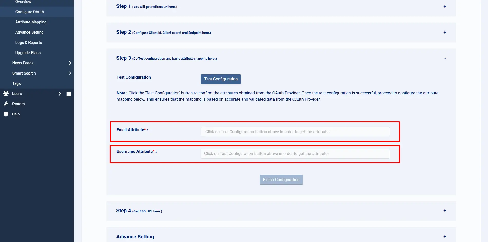 Upload IdP
    Metadata