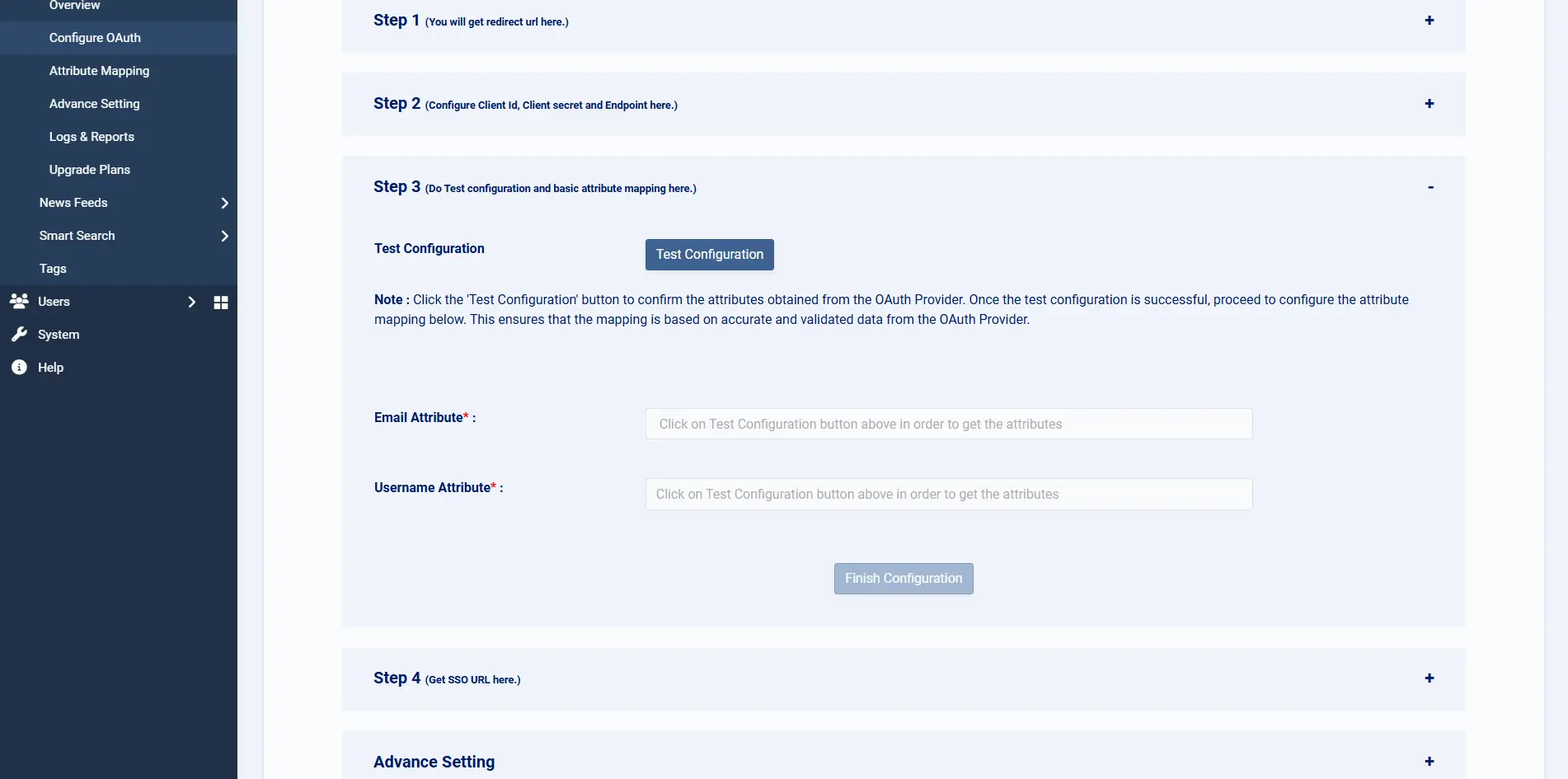Upload IdP
    Metadata
