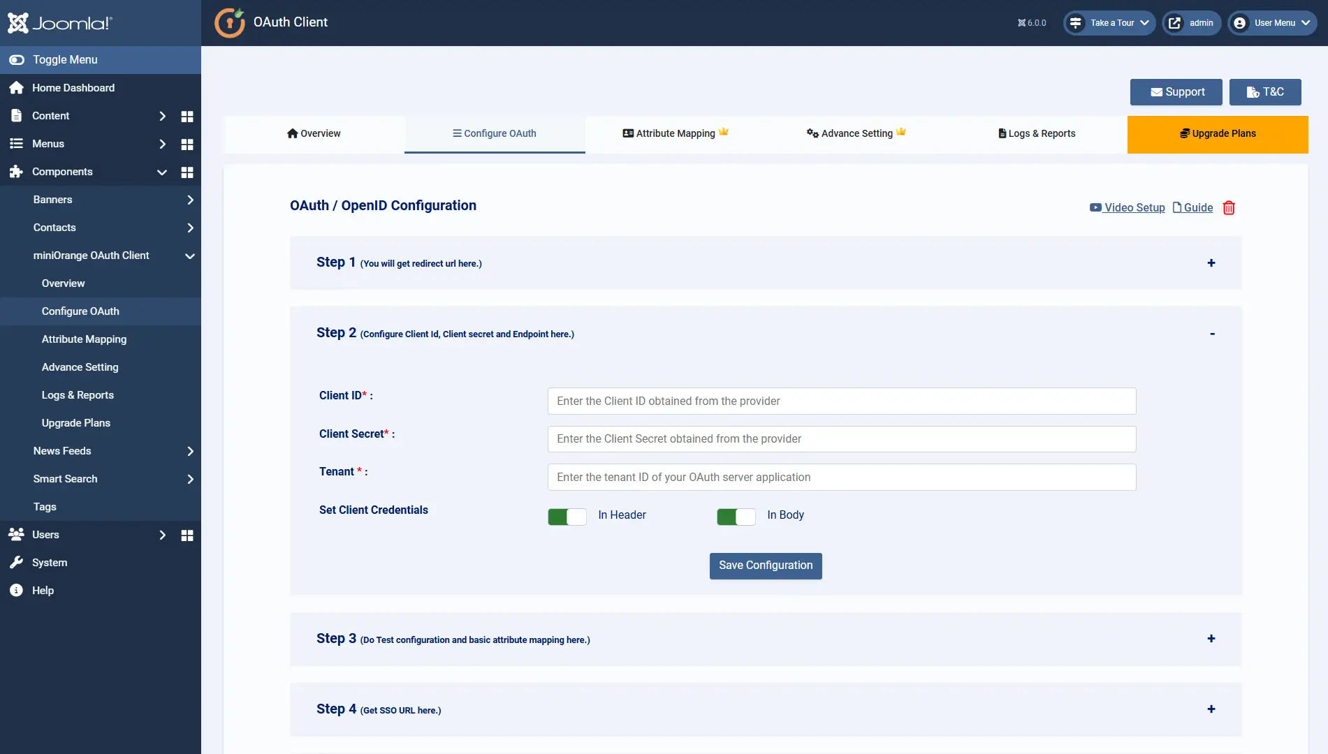Upload IdP
    Metadata
