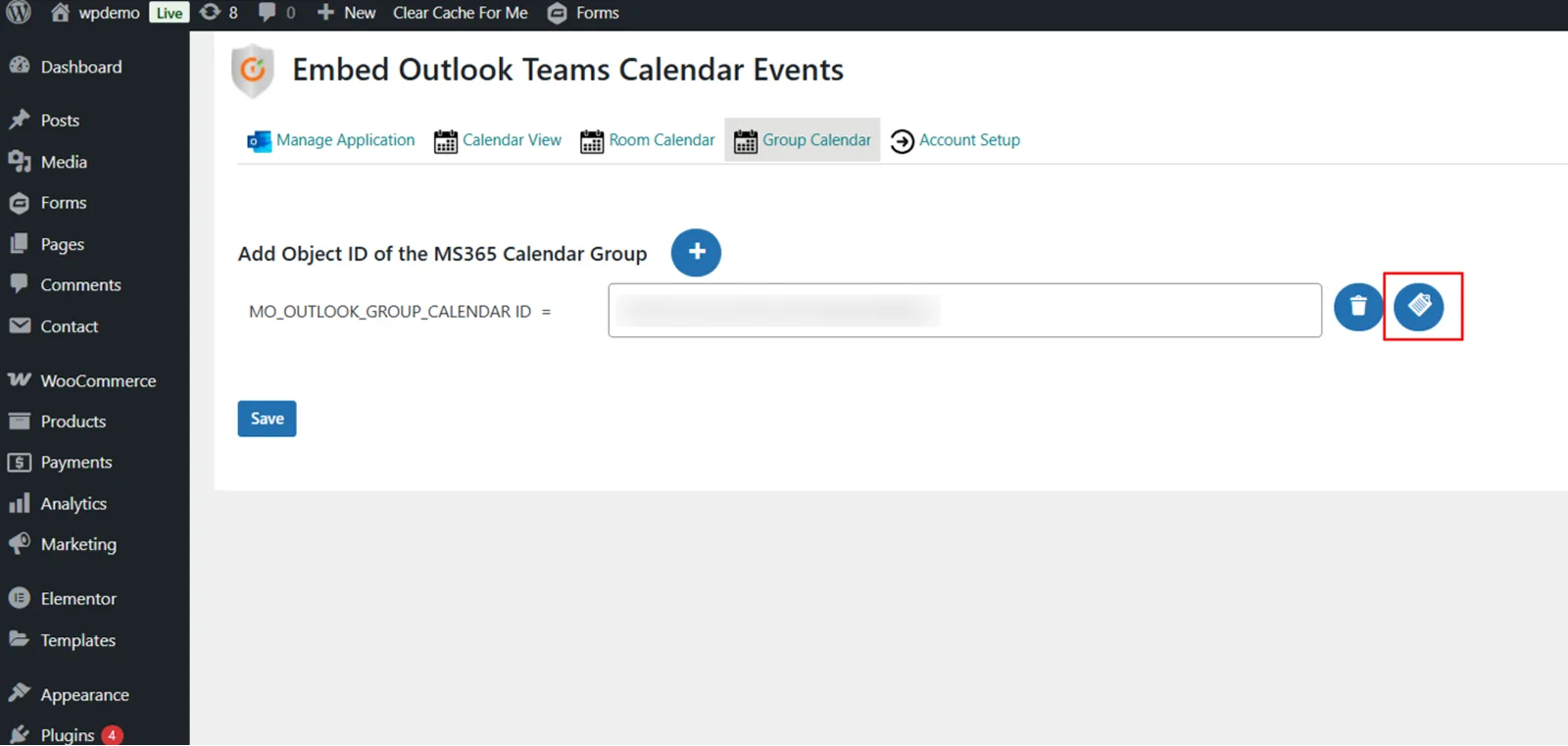 Embed Outlook Calendar in WordPress - Copy Generated Shortcode