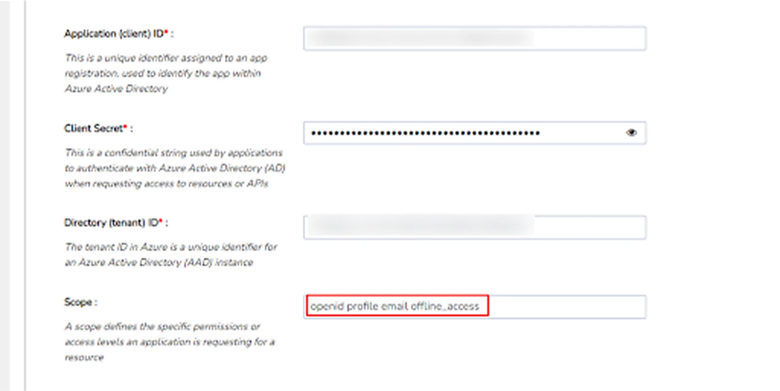 Embed Outlook Calendar in WordPress - Enter Credentials and Scope