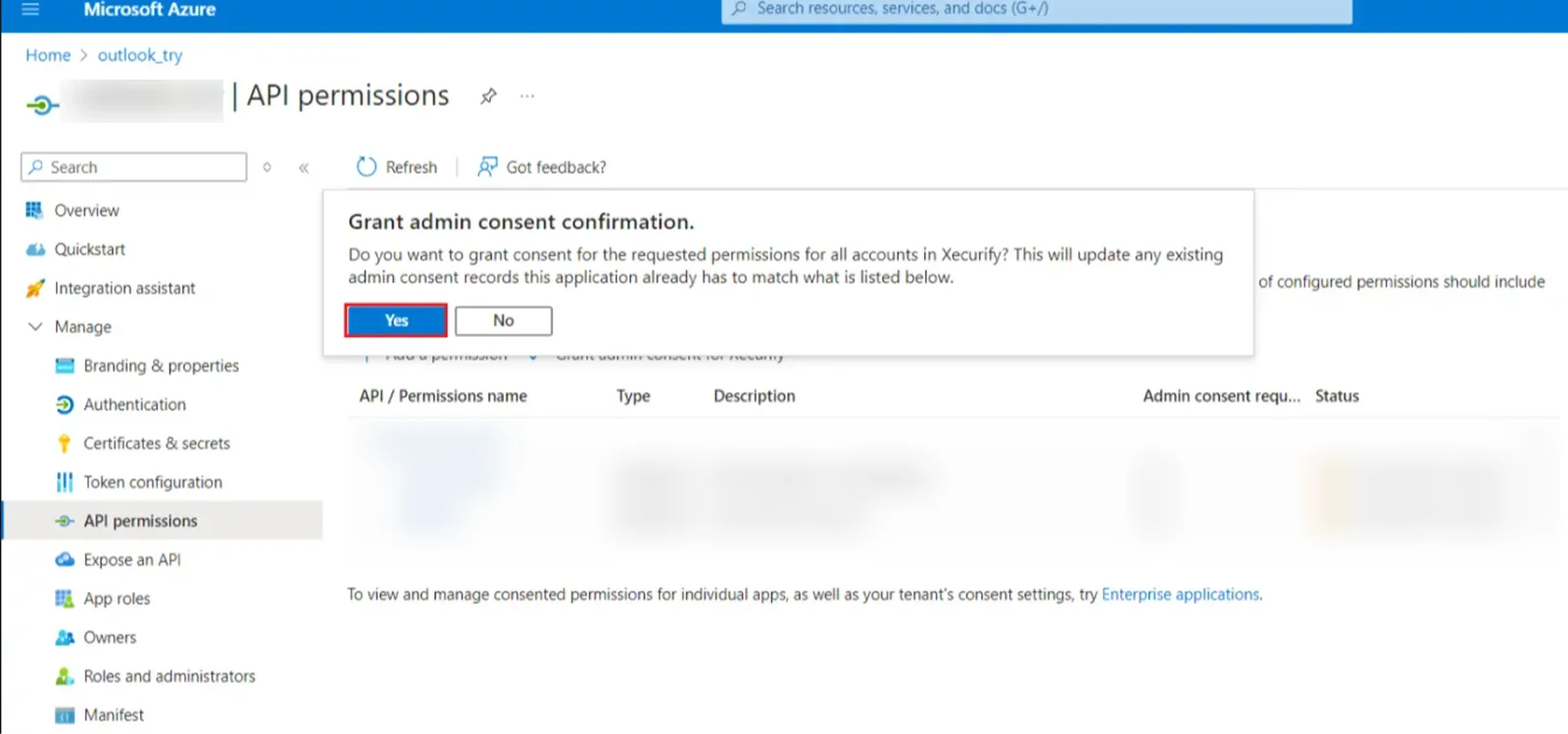 Embed Outlook Calendar in WordPress - Grant Admin Consent