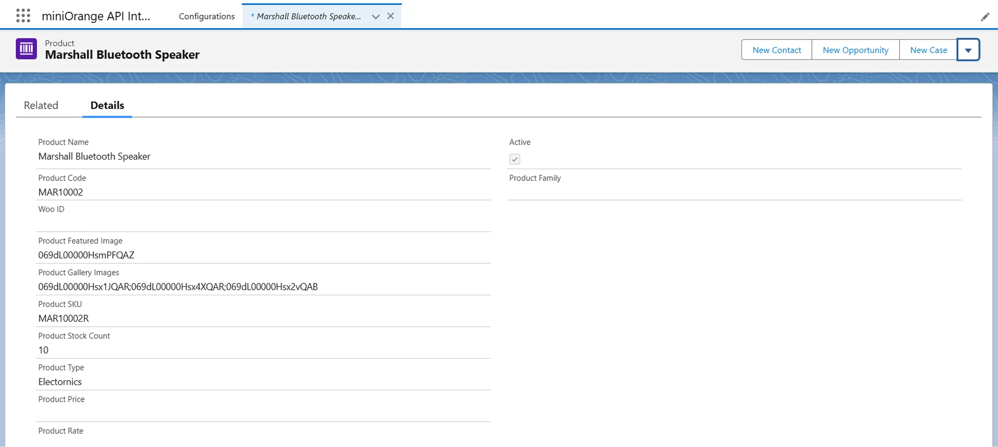 WooCommerce Product Sync | Product Record in Salesforce