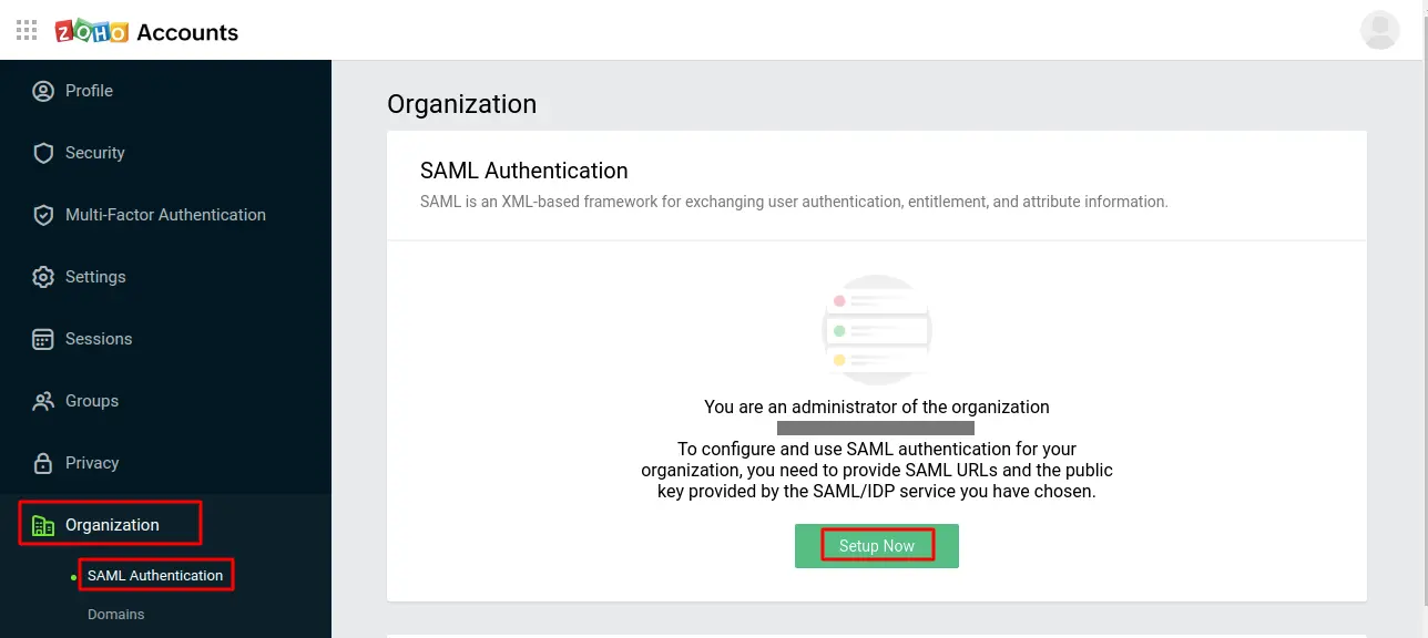 Zoho Accounts - SAML Authentication