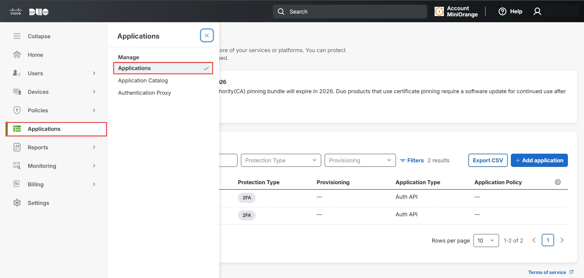 Duo Push - Applications
