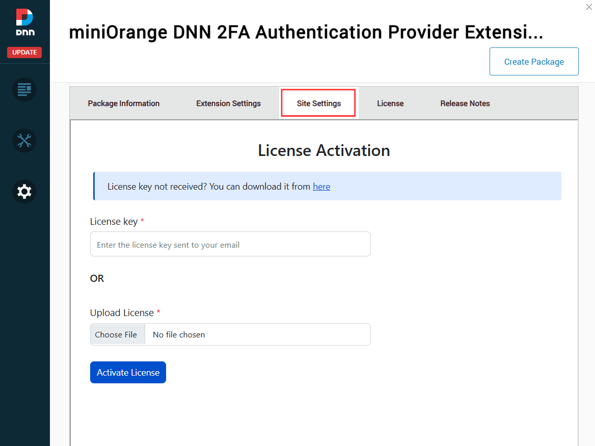 DNN 2FA - Site Settings