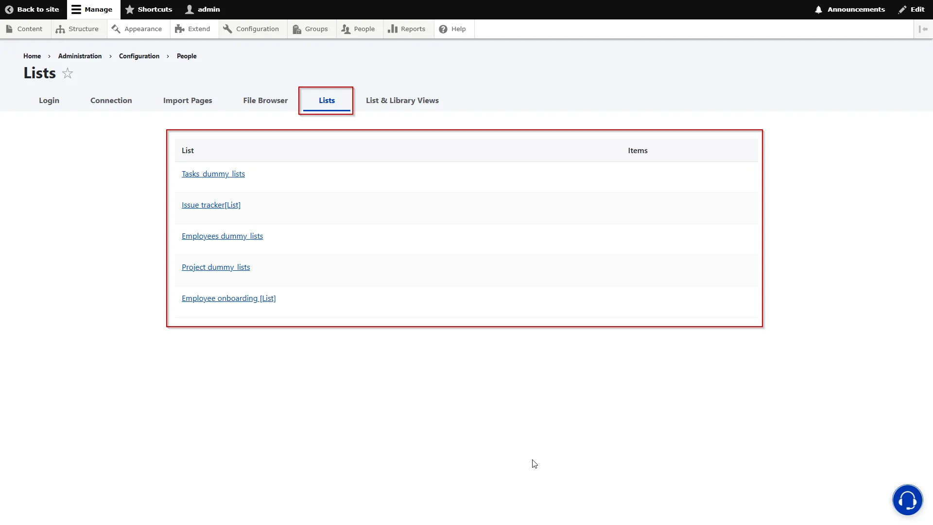 Drupal SharePoint | Lists