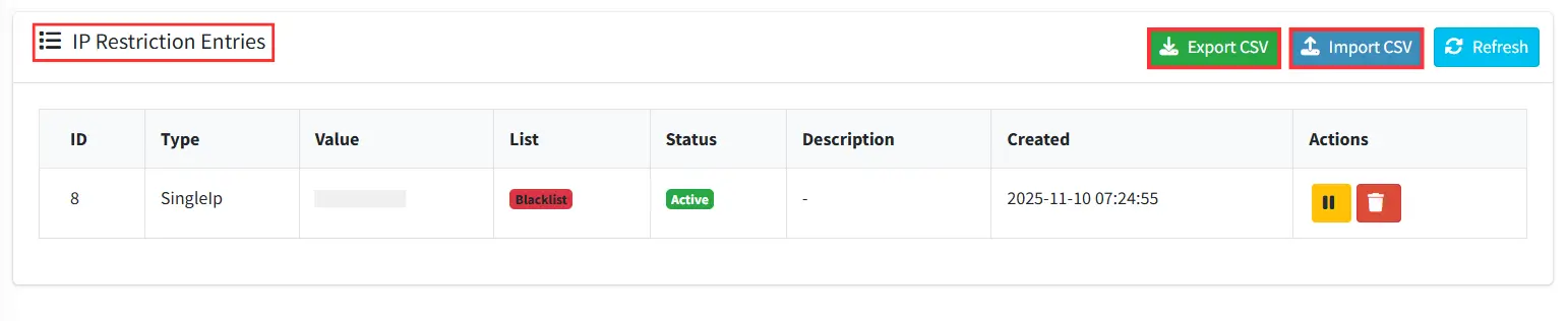 Import and Export CSV