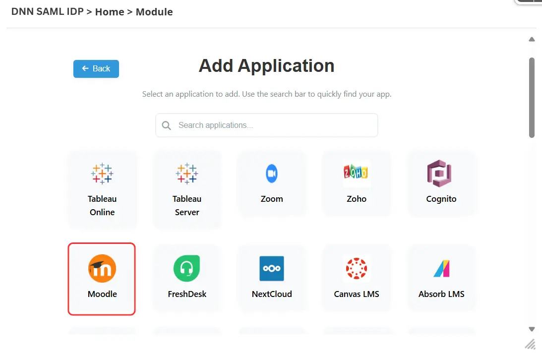 DNN SAML IDP - Moodle