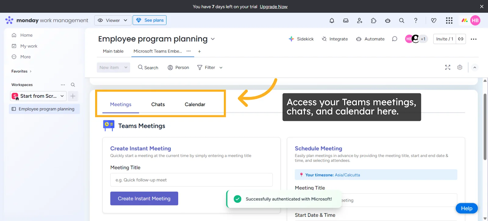Access to Microsoft Teams after Authentication