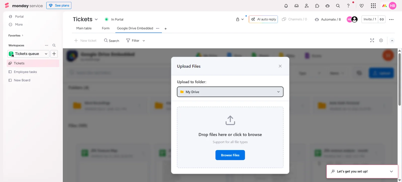 miniorange monday drag files