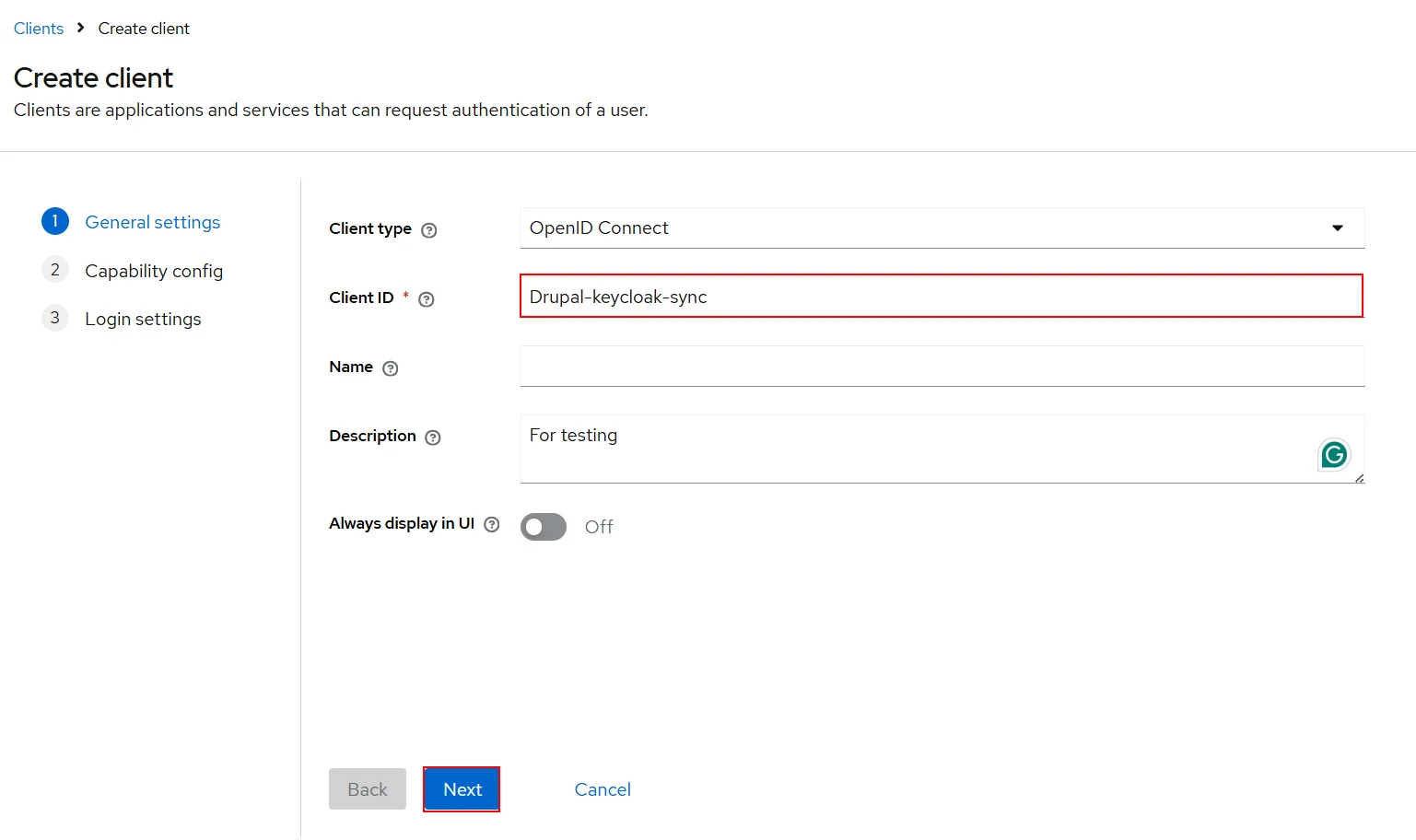 Drupal Keycloak Sync save configuration