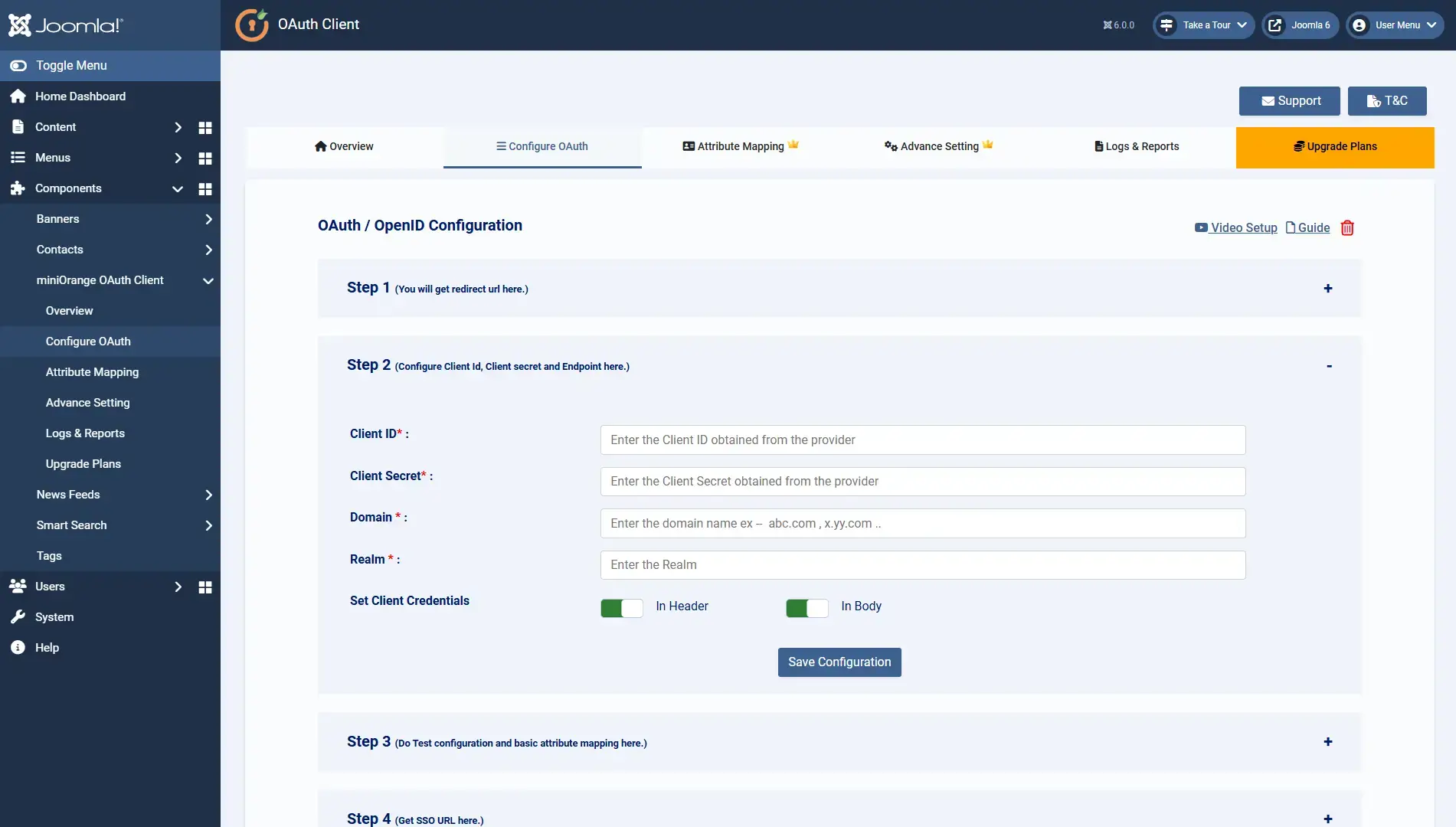 Upload IdP
    Metadata