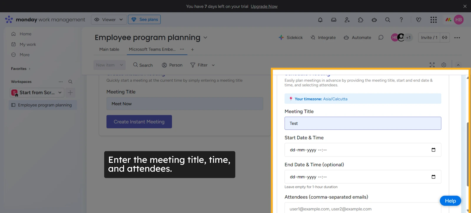 miniOrange monday meeting title
