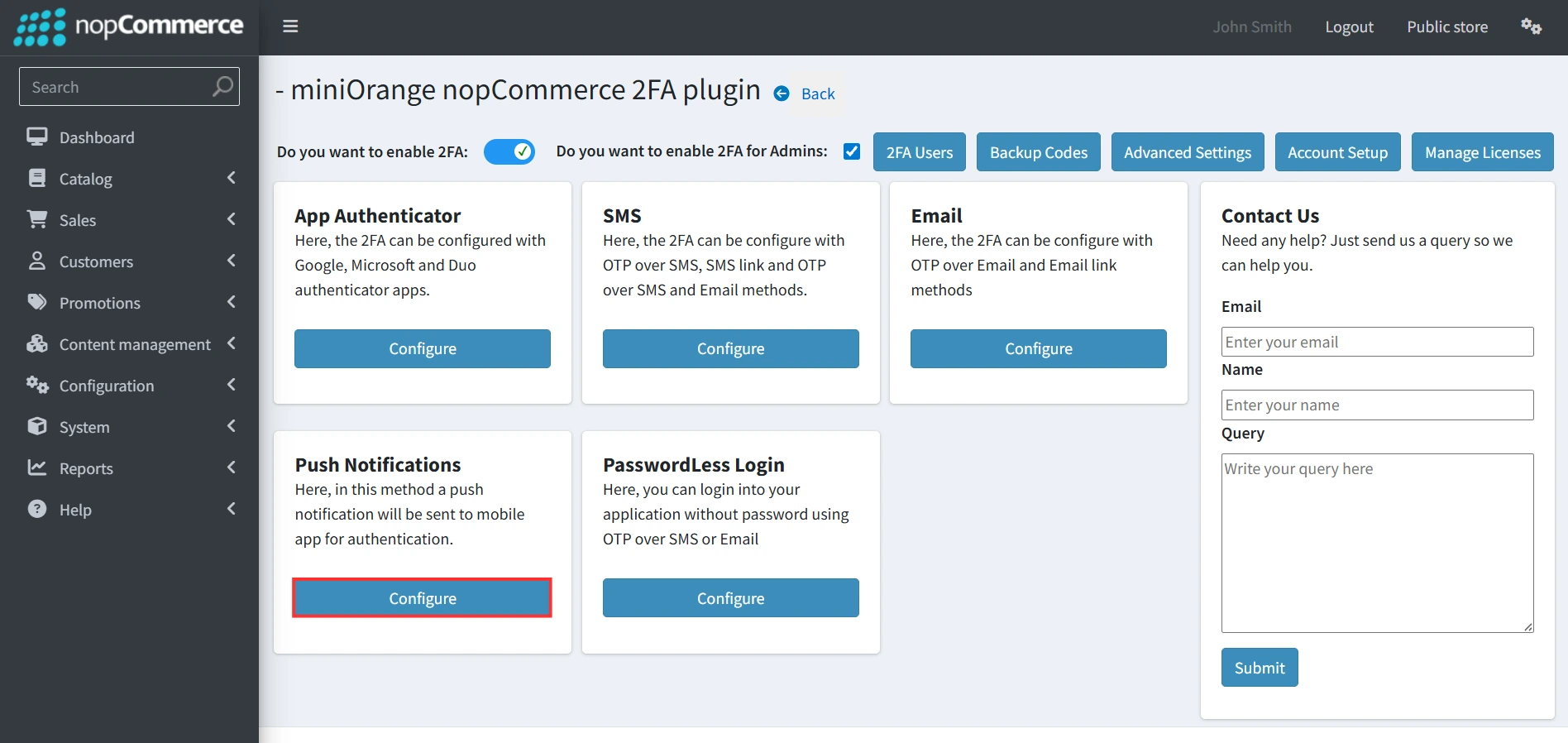 nopCommerce 2FA - Push Notifications