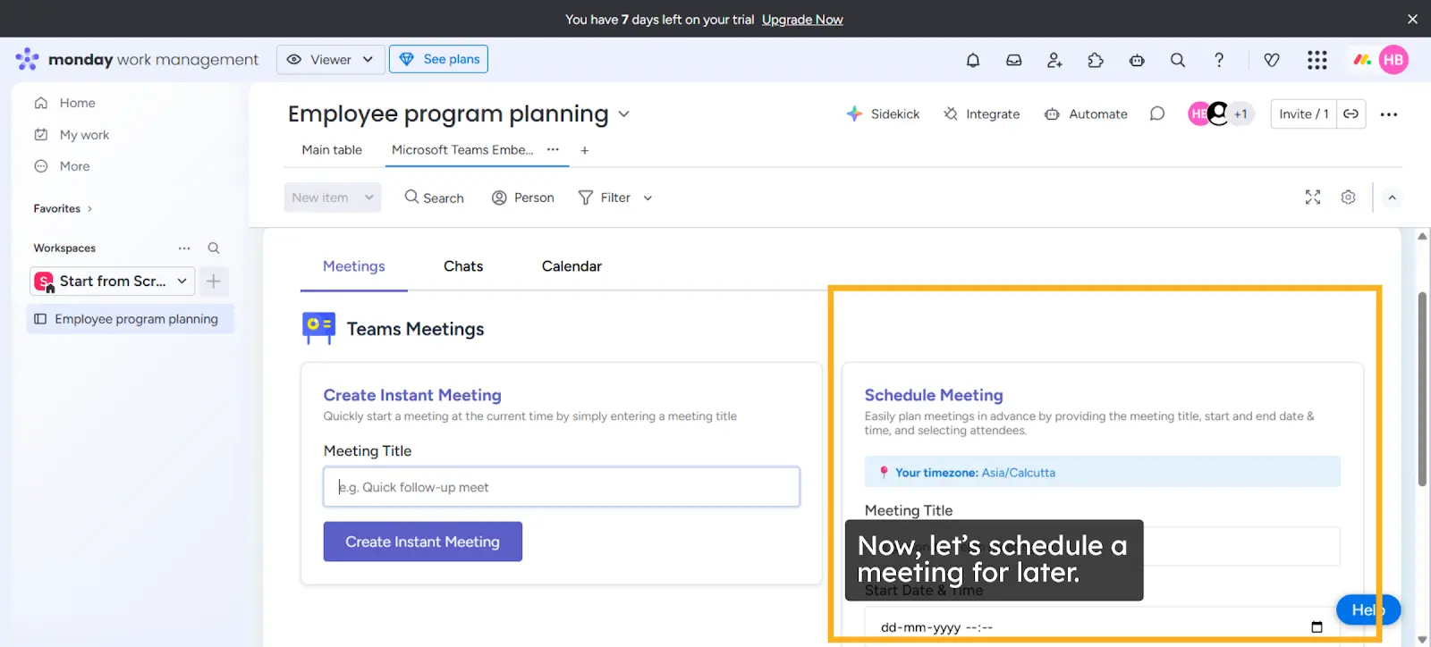 miniOrange monday schedule meeting