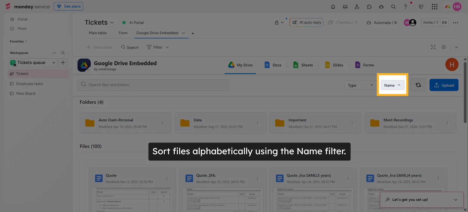 miniOrange monday sorting by name