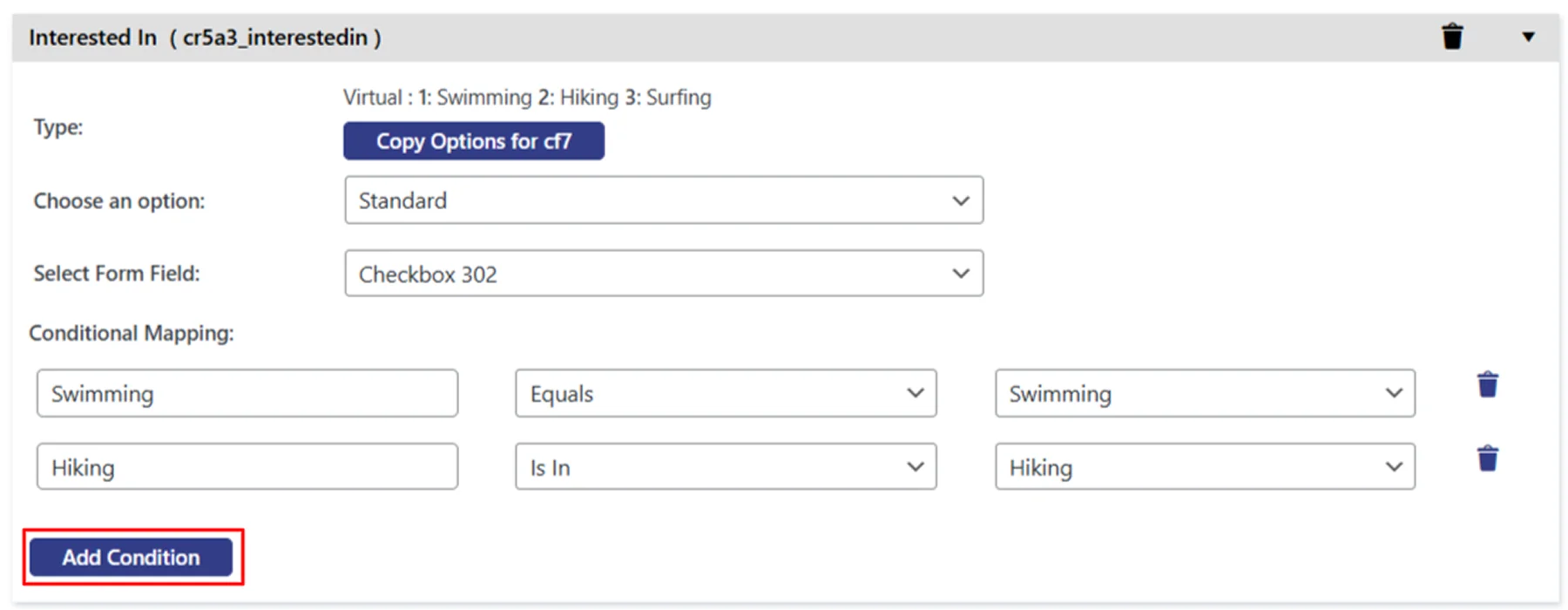 Dynamics 365 integration with WP Contact form 7 plugin | Add Condition
