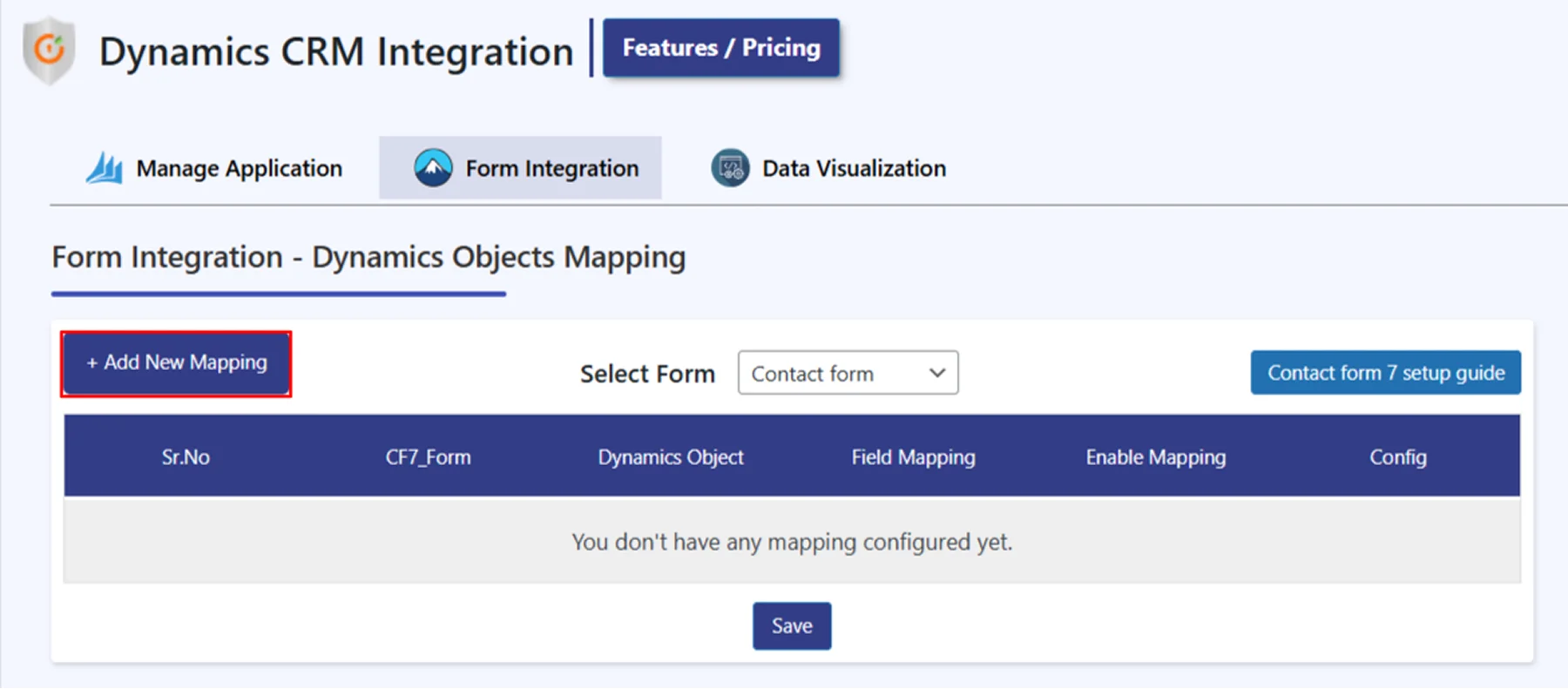 Dynamics 365 integration with WP Contact form 7 plugin | Add New mapping