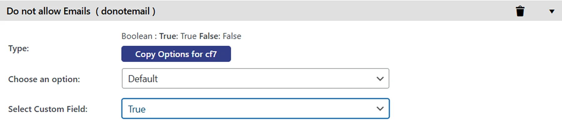 Dynamics 365 integration with WP Contact form 7 plugin | Choose an option