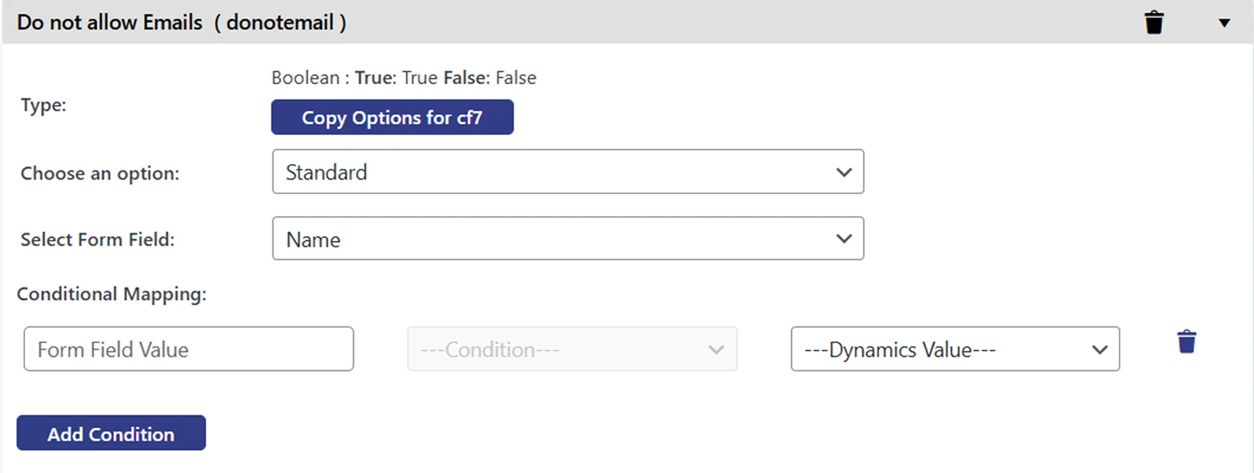 Dynamics 365 integration with WP Contact form 7 plugin | Standard Form Field Mapping