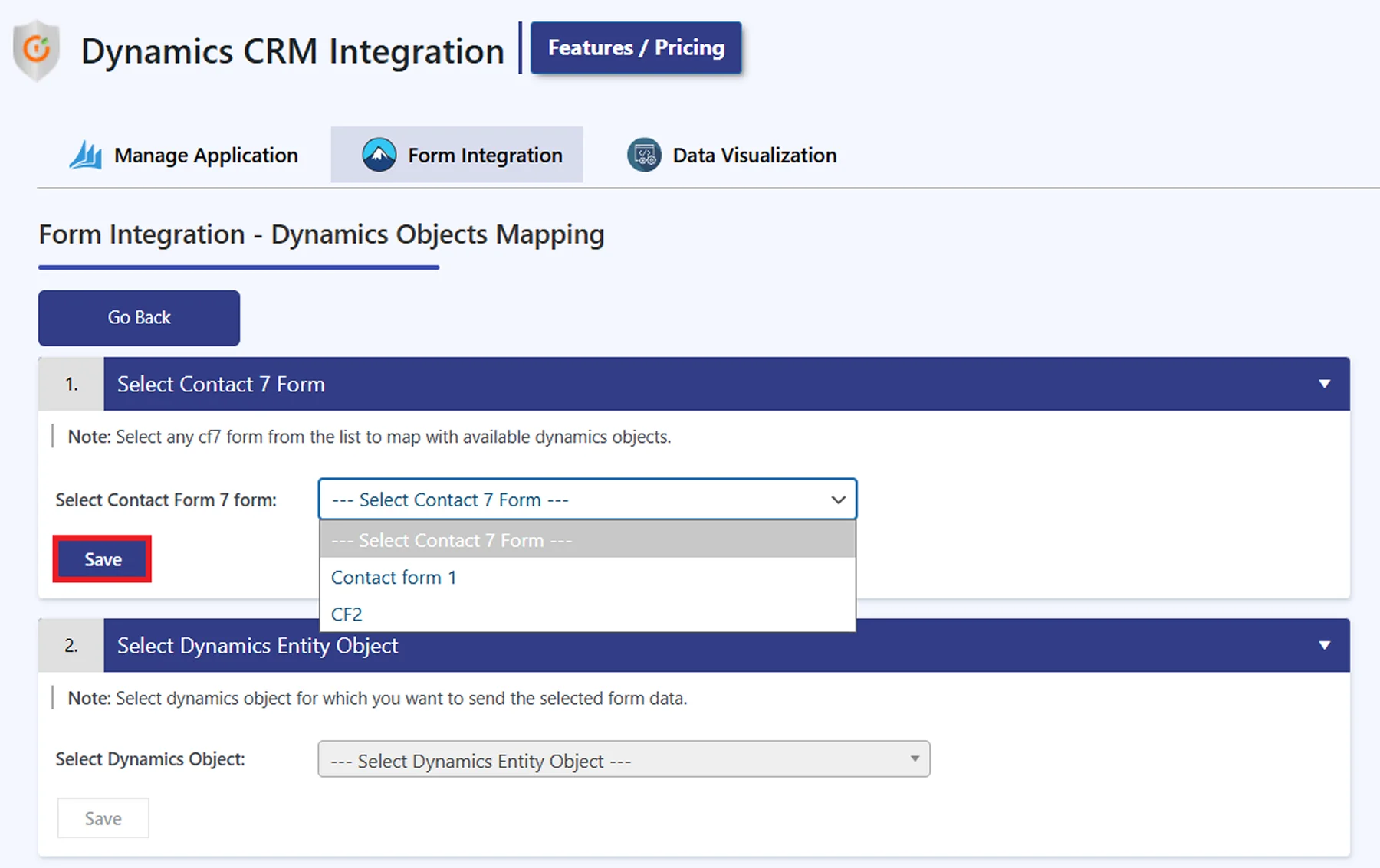 Dynamics 365 integration with WP Contact form 7 plugin | Select Contact Form 7 Form and Save