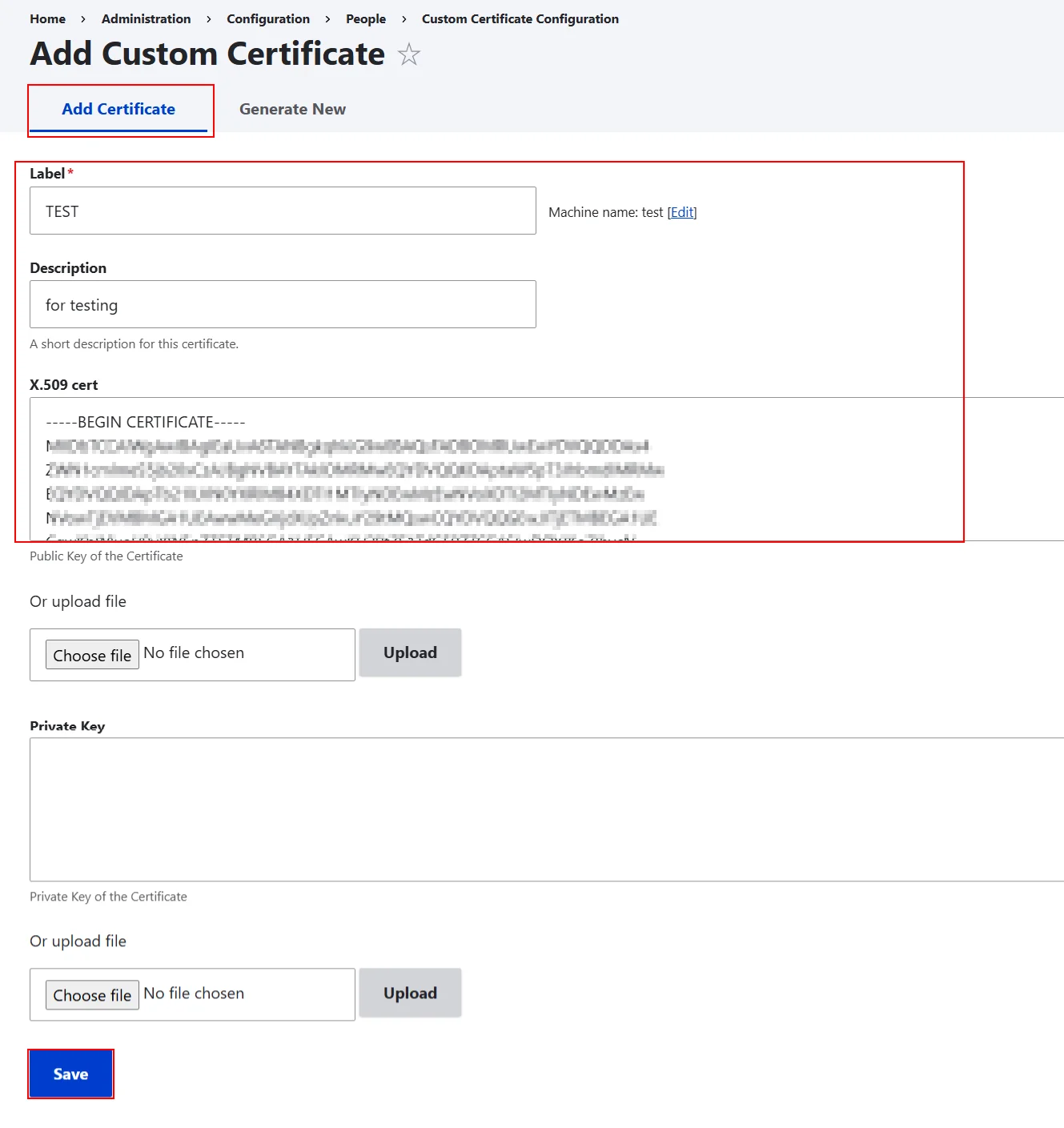 Drupal SharePoint Integration Custom Certificate details