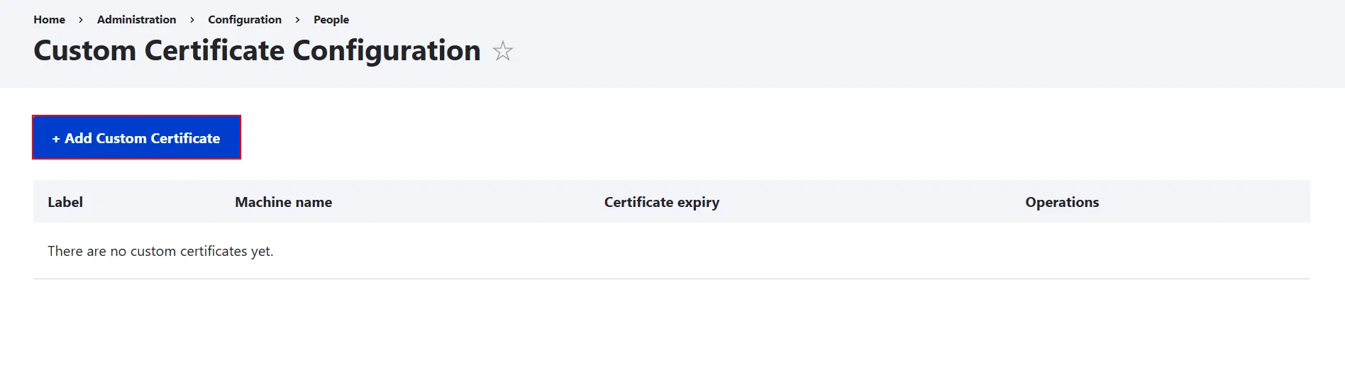 Drupal SharePoint Integration Add Custom Certificate button