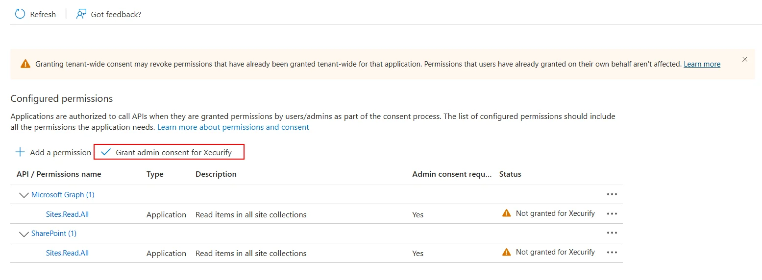 Drupal SharePoint Integration Click Grant Admin Consent For Test