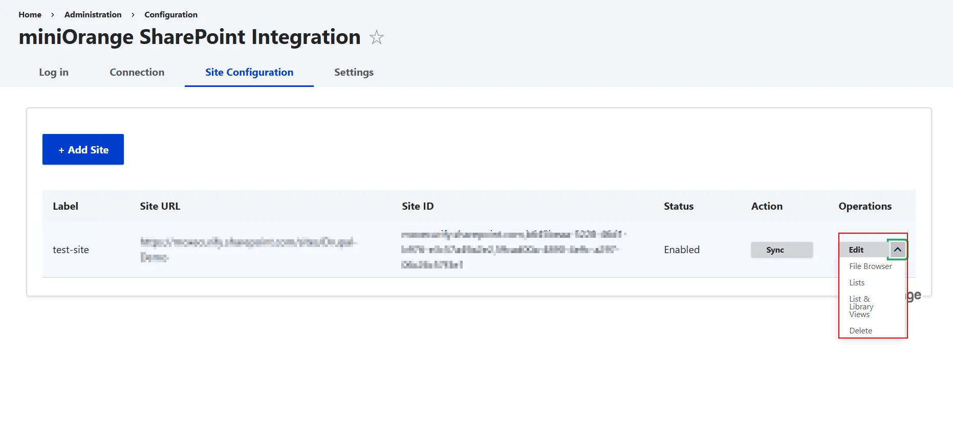 Drupal SharePoint Integration edit option