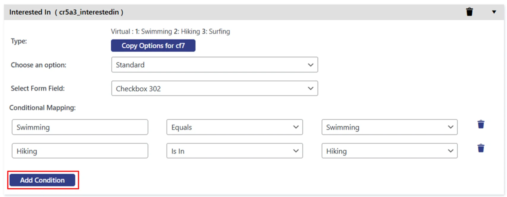 Dynamics 365 integration with WP Gravity Form plugin | Add Condition