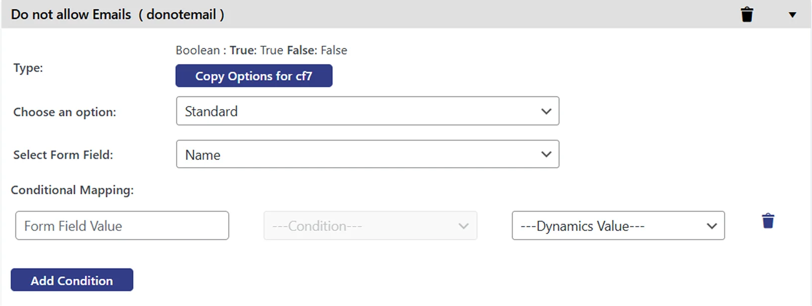 Dynamics 365 integration with WP Gravity Form plugin | Standard Form Field Mapping