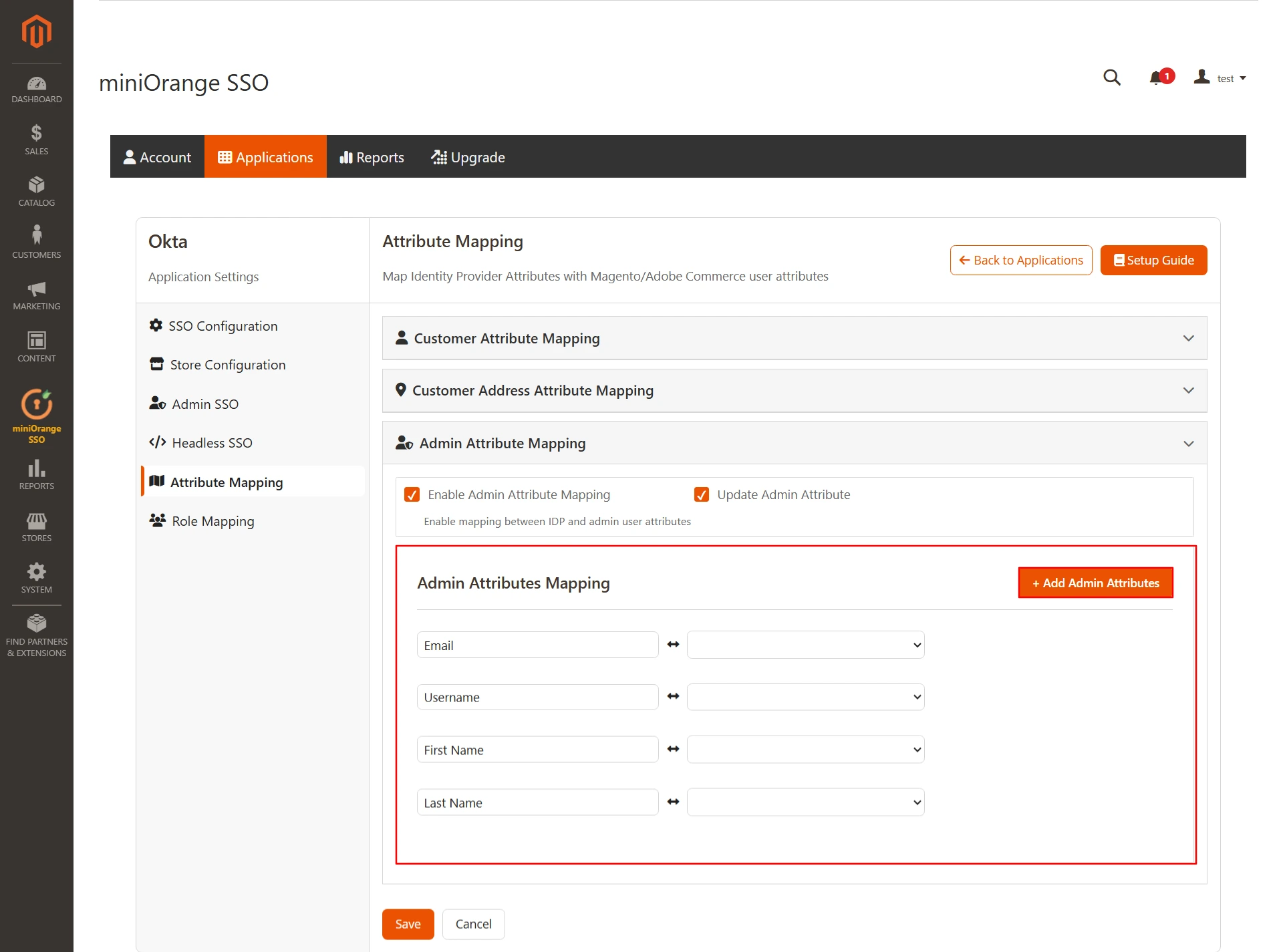 Magento SSO -  Single Sign-On(SSO) Login in Magento - attribute mapping