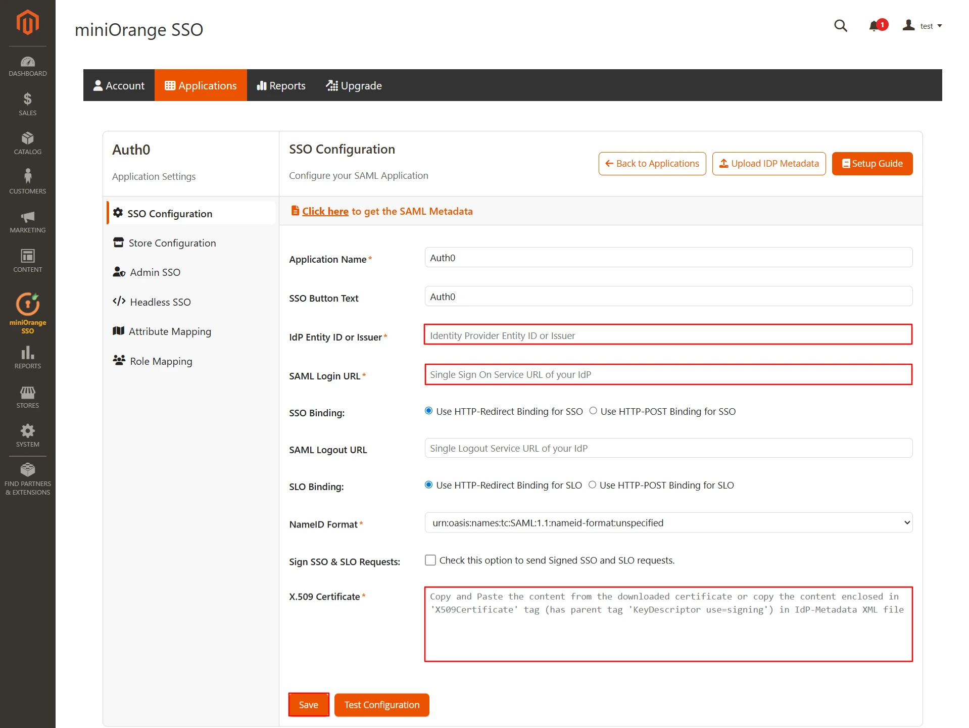 Magento SAML Single-Sign-On (SSO)| SAML Login and Entity ID