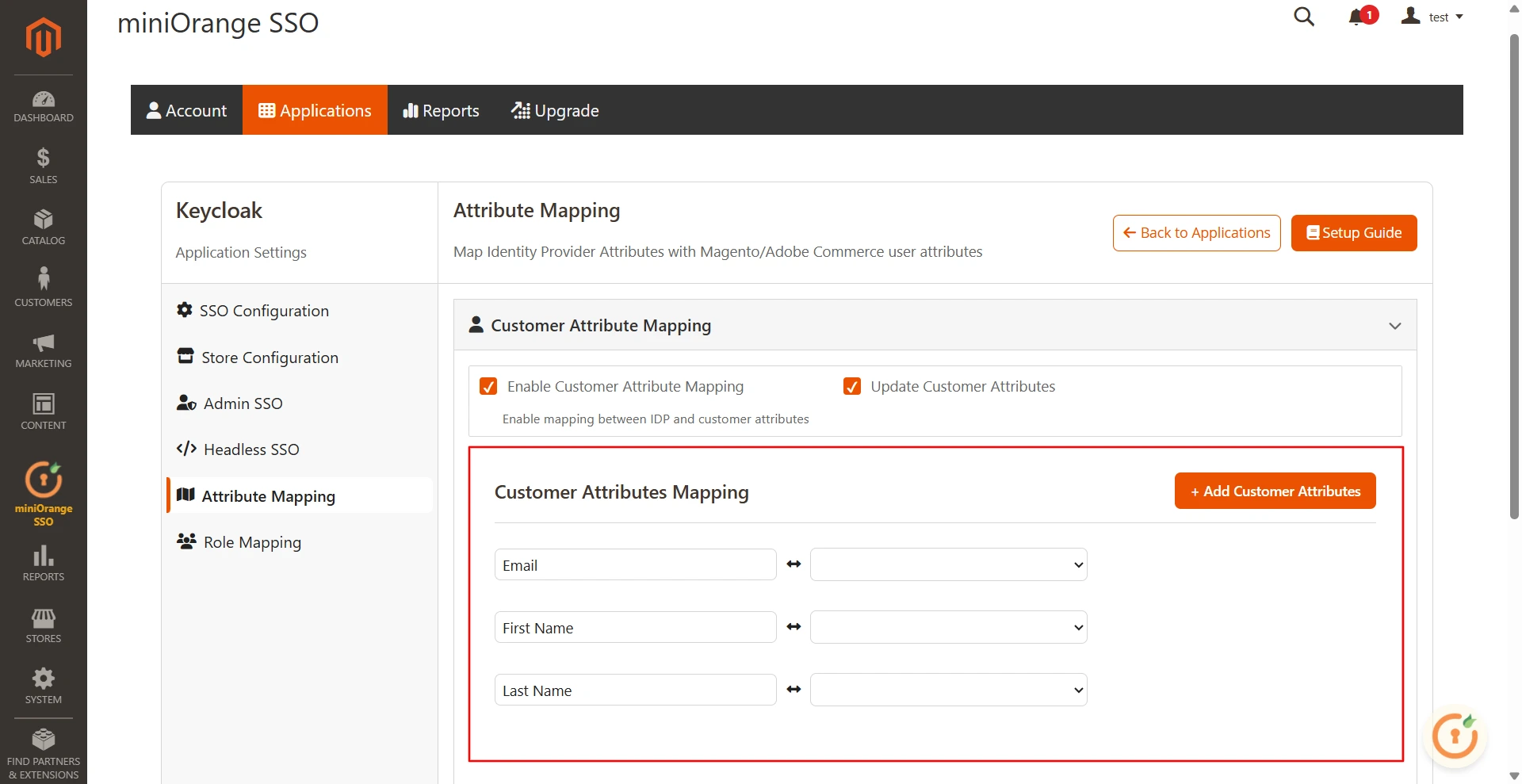 Magento SSO -  Single Sign-On(SSO) Login in Magento - attribute mapping