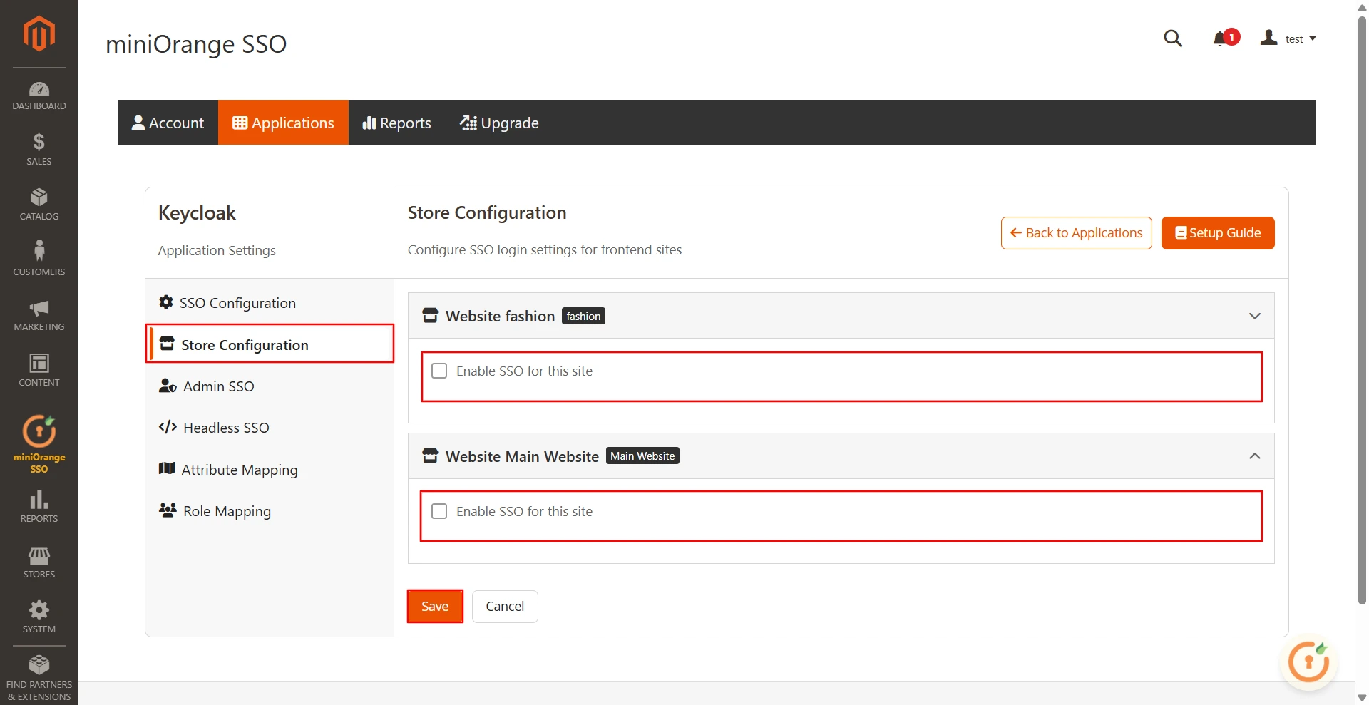 Magento 2 SSO  Single Sign-on (SSO) | Keycloak Multiple store configure SSO