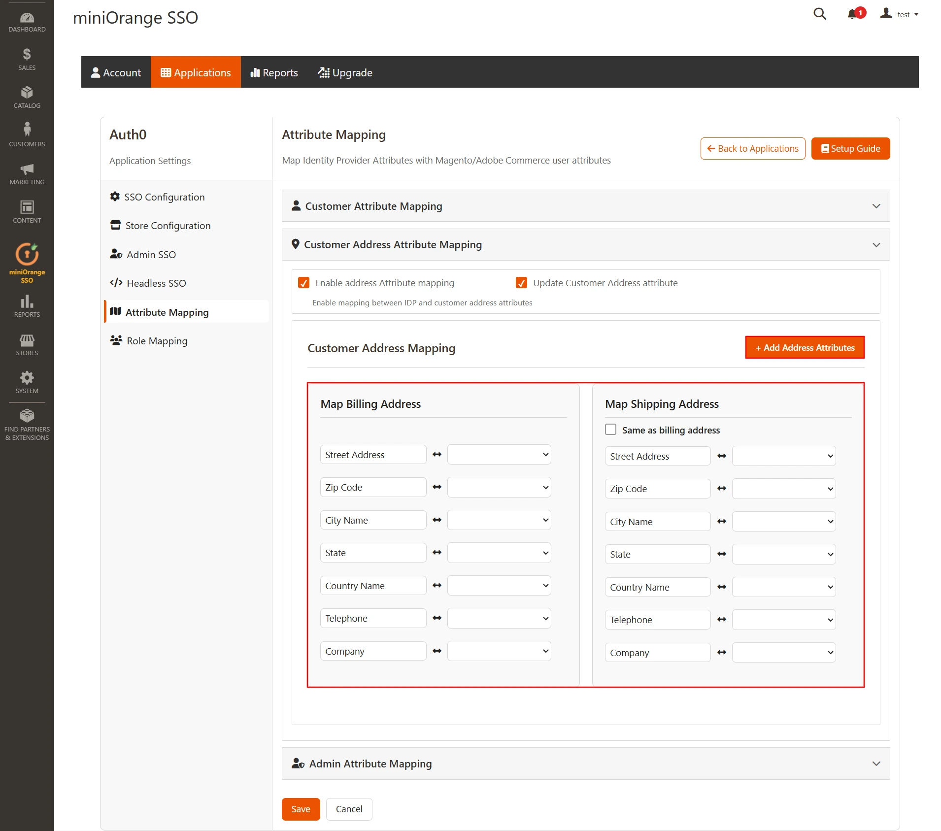 Magento 2 SAML Single-Sign-On (SSO) | Customer Address Mapping Single-Sign-On