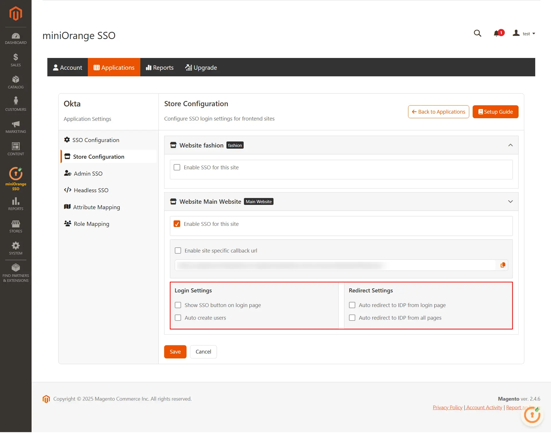 Magento 2 SAML SSO auto redirect to idp