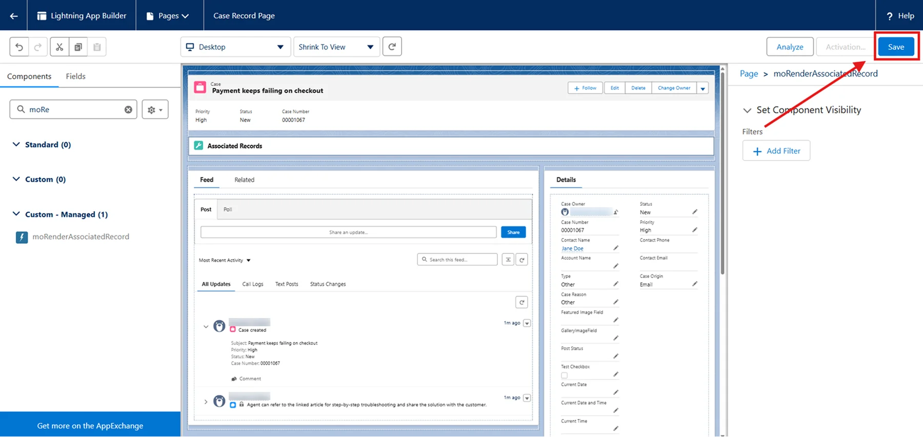 Connect WordPress Knowledge Articles with Salesforce Cases - Save Page Layout
