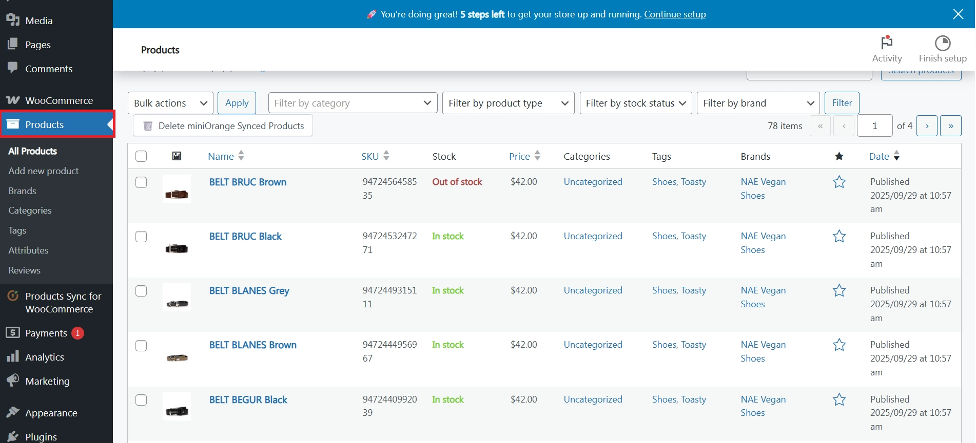 WooCommerce Shopify Product Sync - analytics tab